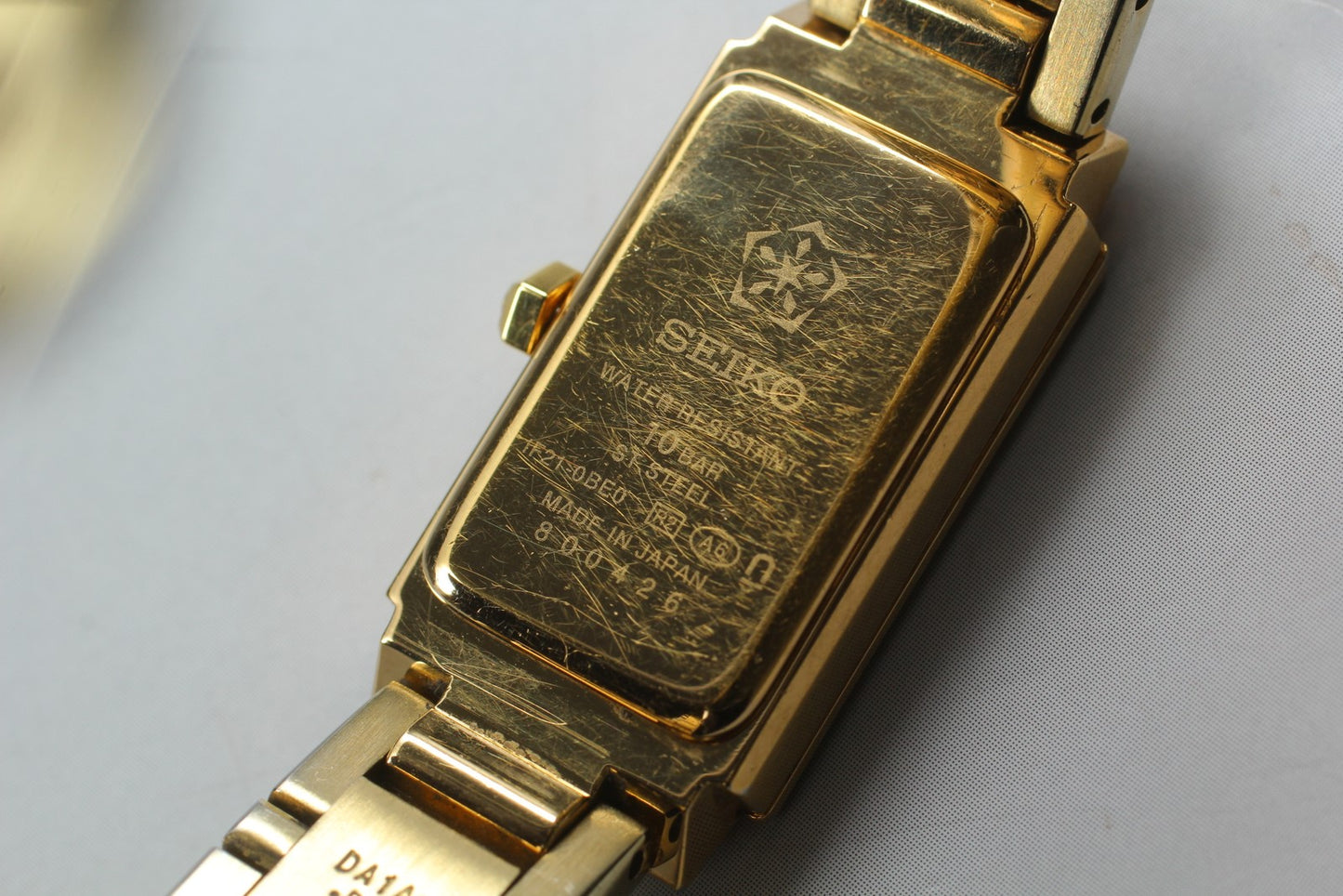 Vtg.1988 [N MINT] SEIKO 1F21-0BE0 Diamond Tank 16mm Quartz Ladies Watch JAPAN