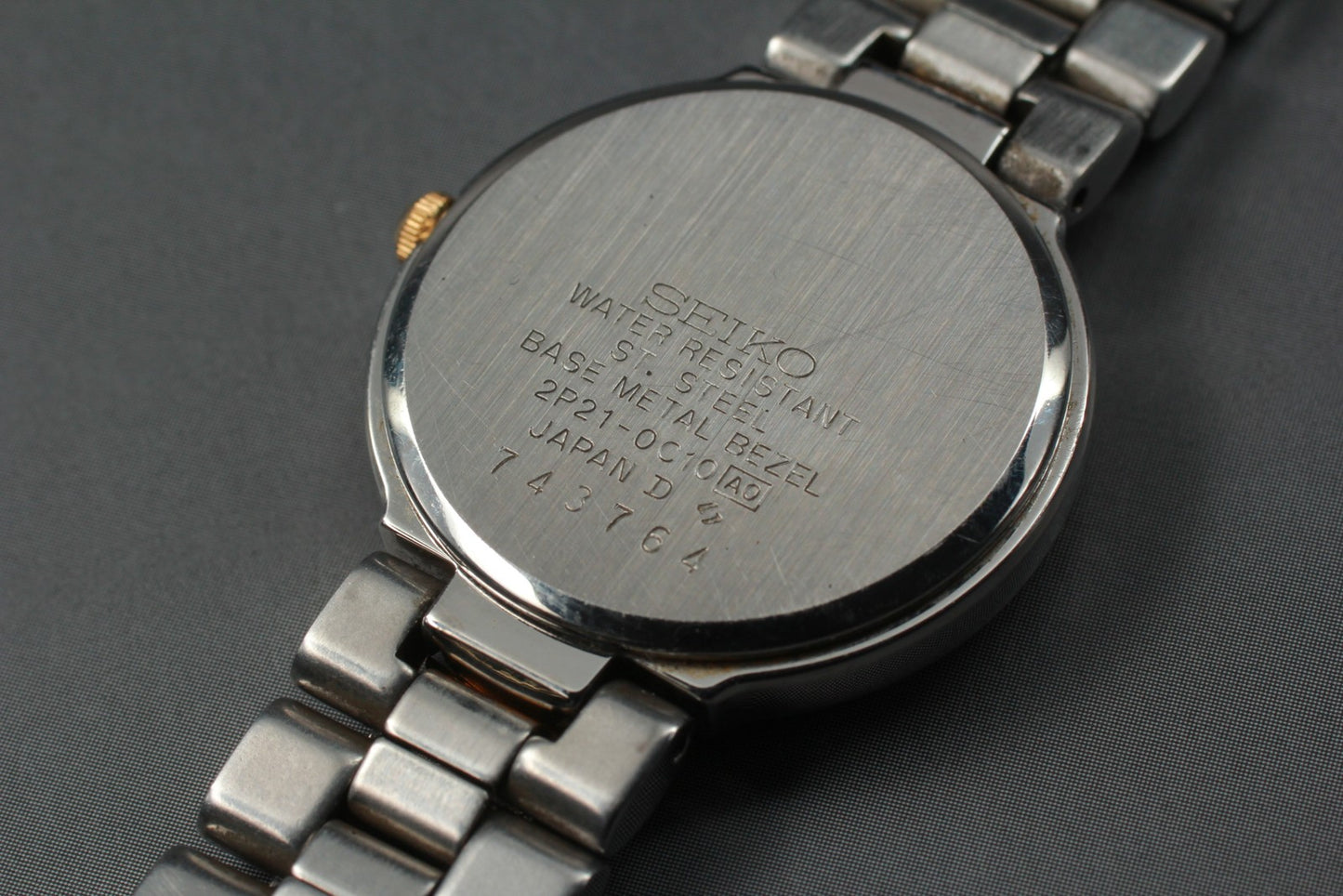 Vtg.1987[N MINT] SEIKO CREO 2P21-0C10 Roman Round 25mm Quartz Ladies Watch JAPAN