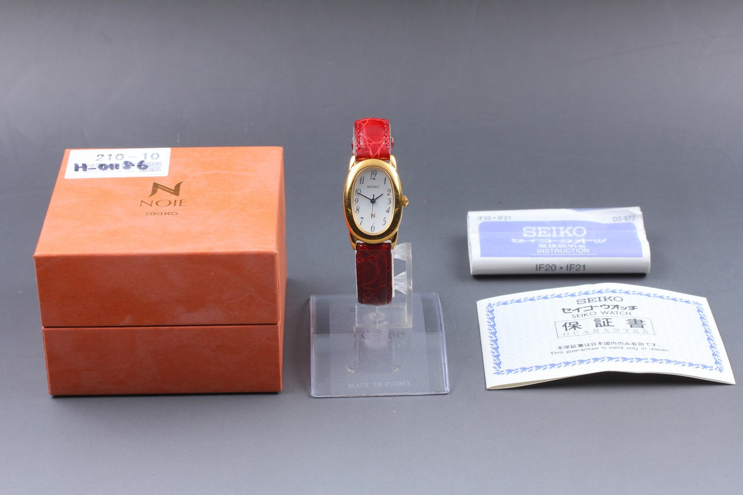 Vtg.1986 [N MINT Fullset] SEIKO NOIE 1F21-5B70 Oval 21mm Qz Ladies Watch JAPAN