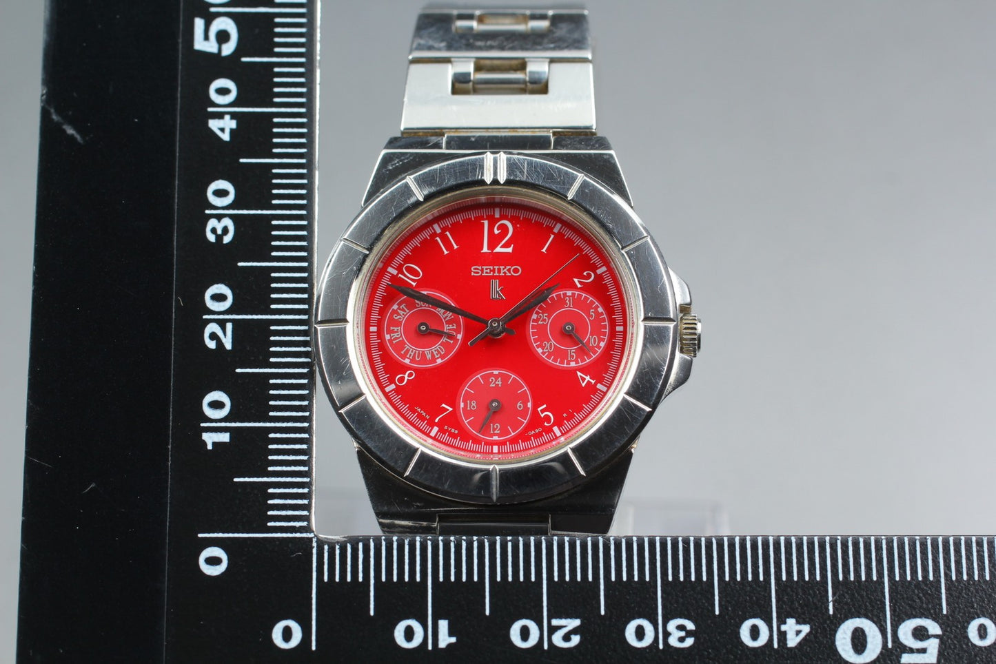 Vtg.1997[N MINT Fullset] SEIKO Lukia 5Y89-0B30 chronograph Qz Ladies Watch JAPAN